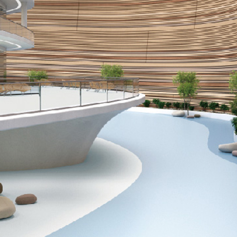 Homogener Bodenbelag mit PUR-Polyurethan-Beschichtung